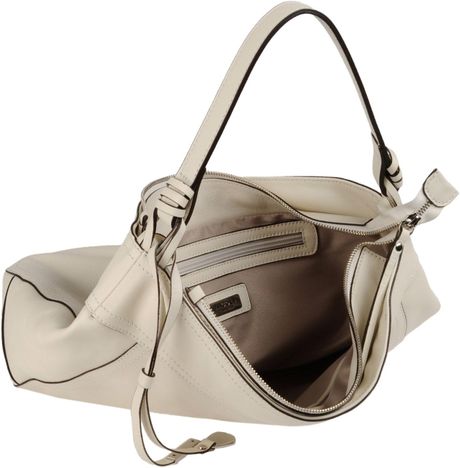 large white leather bag