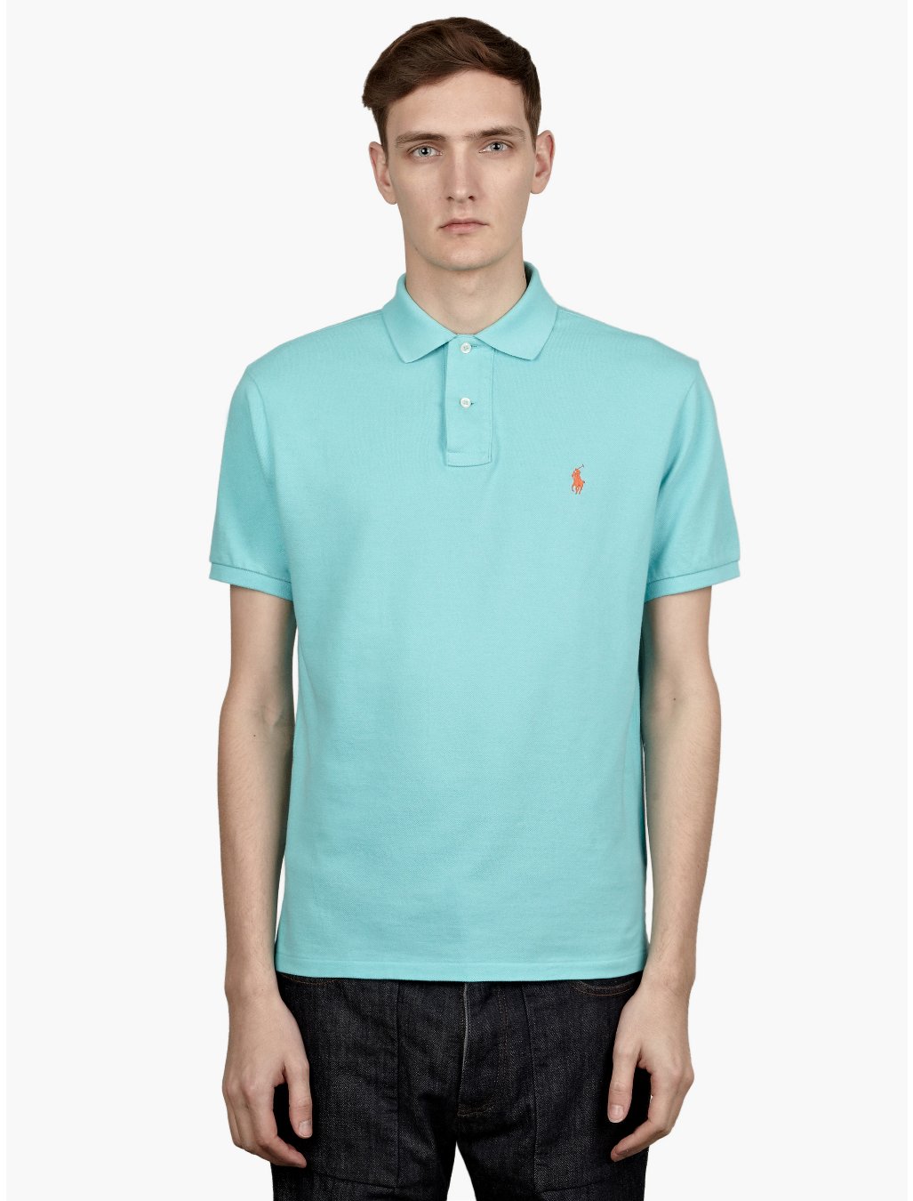 mens aqua polo shirt