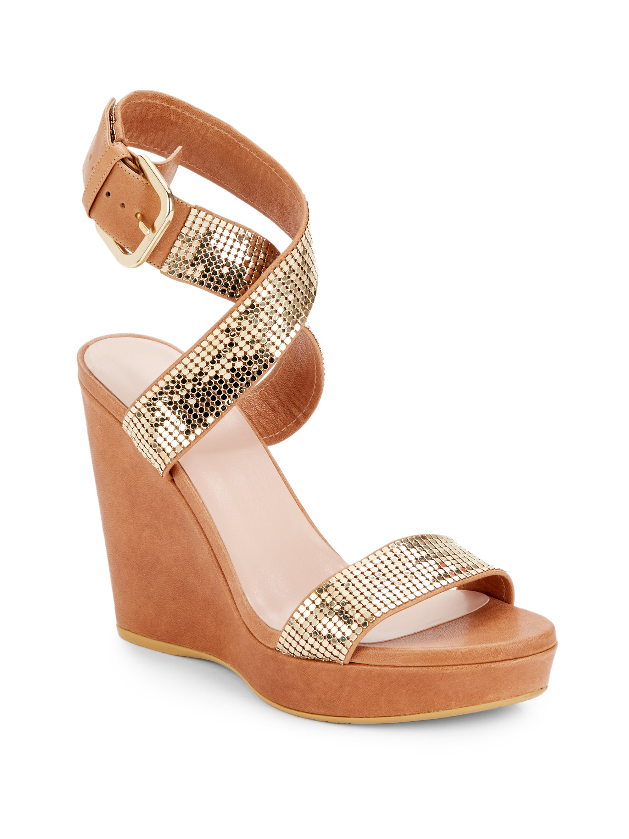 stuart weitzman tan wedges