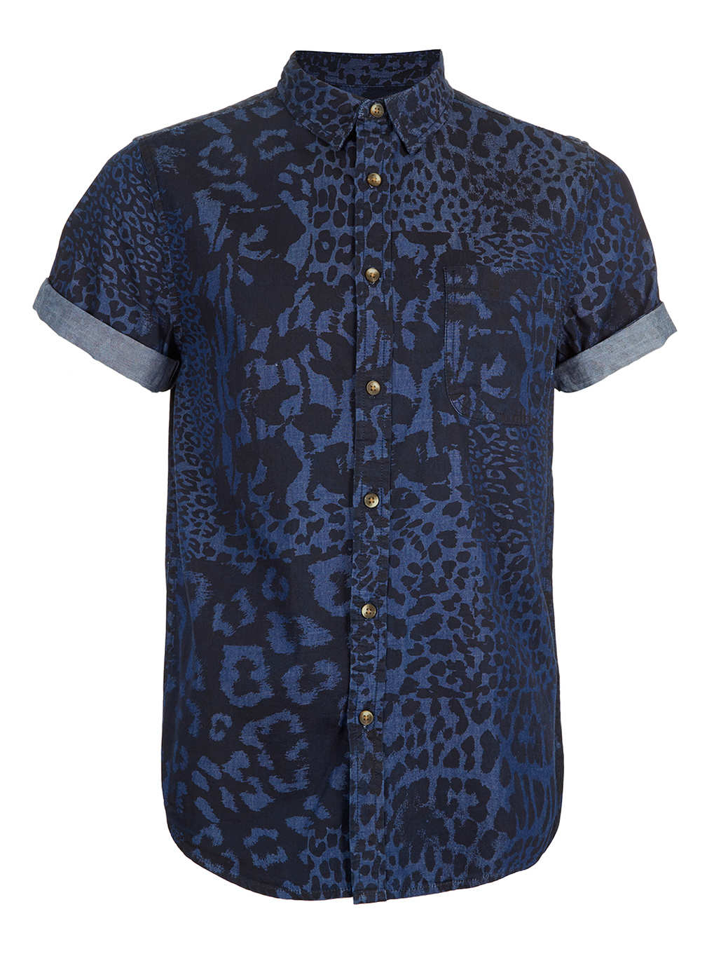 leopard print denim shirt