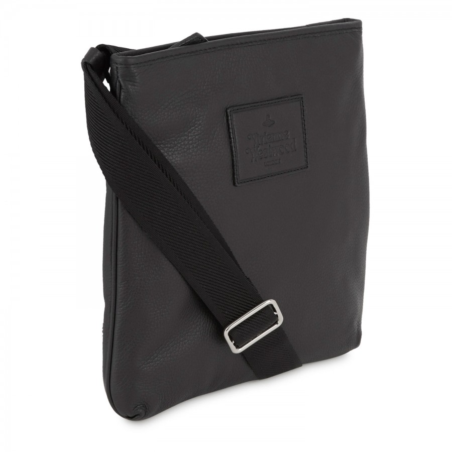 Vivienne Westwood Grained Leather Crossbody Bag in Black for Men