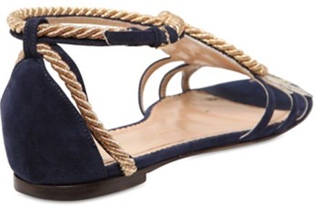 ... Olympia 10mm Ahoy Sailor Suede Rope Sandals in Blue (NAVY) | Lyst