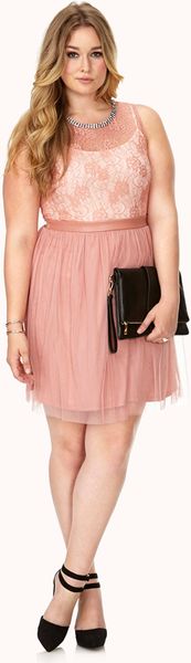 Forever 21 Party Hour Lace Tulle Dress in Brown (Mauve) | Lyst