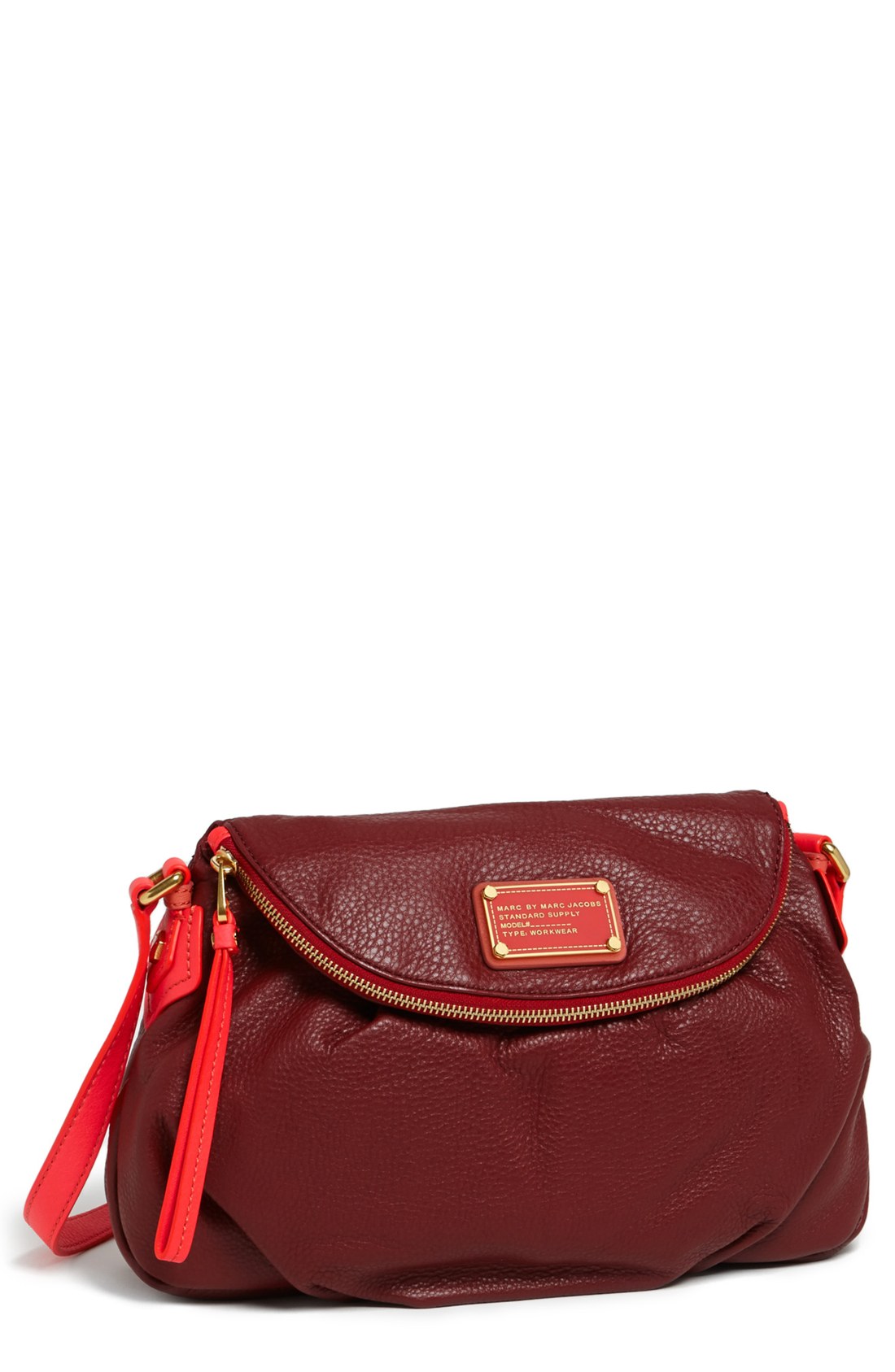 Marc By Marc Jacobs Classic Q Natasha Leather Crossbody Bag in Red (Cabernet Red Multi) | Lyst