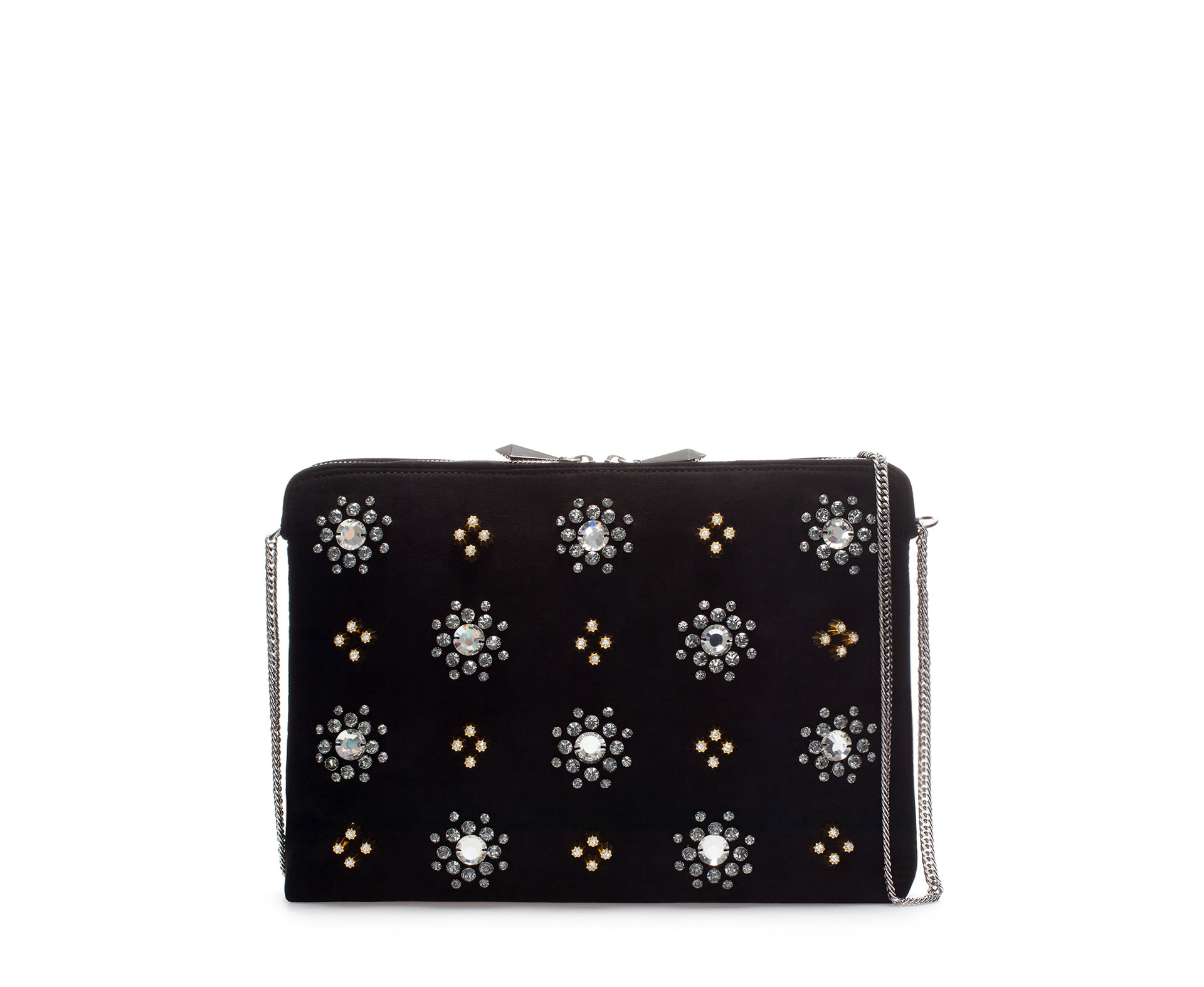 Zara Jewelled Clutch in Black Lyst
