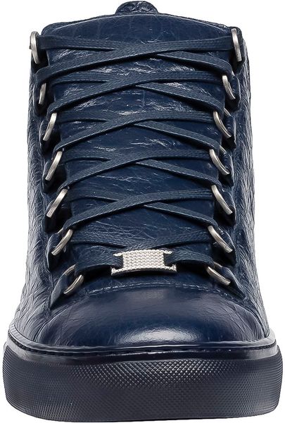 balenciaga arena high blue oil