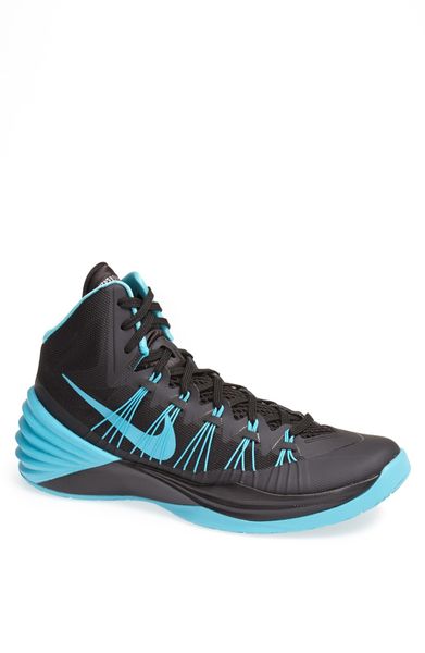 black and blue basketball shoes