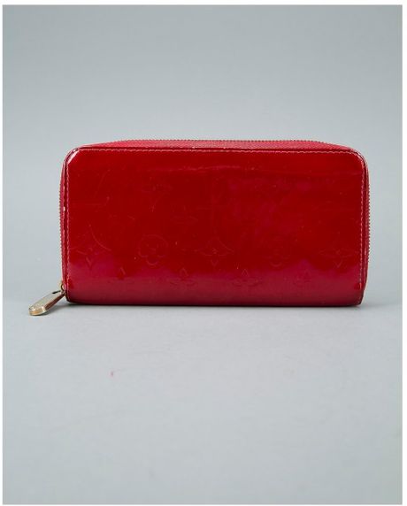 Louis Vuitton Preowned Red Monogram Patent Pomme Damour Zip Continental Wallet in Red | Lyst