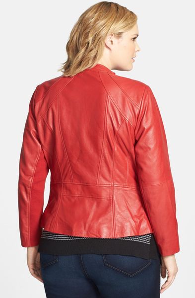 Sejour Lambskin Leather Jacket in Red (Red Tango) - Lyst