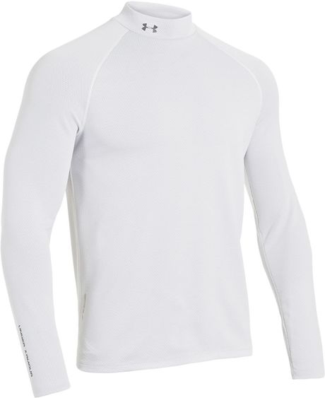 Under Armour Coldgear Infrared Thermo Golf Mock Neck in White for Men | Lyst