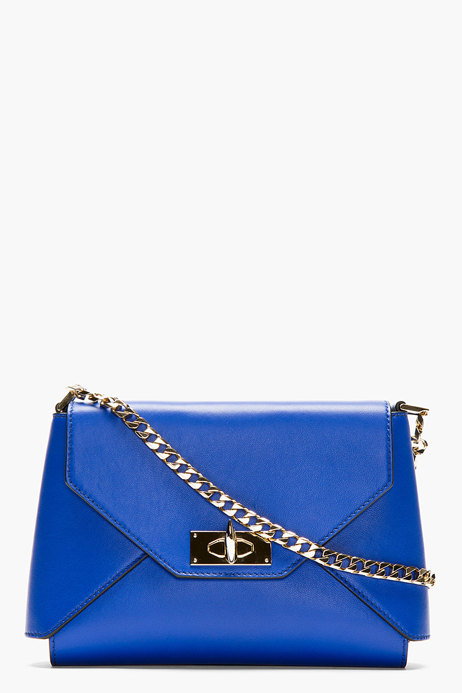 Givenchy Royal Blue Leather Shark Lock Envelope Shoulder Bag in Blue Givenchy Royal Blue Leather Shark Lock Envelope Shoulder Bag in Blue