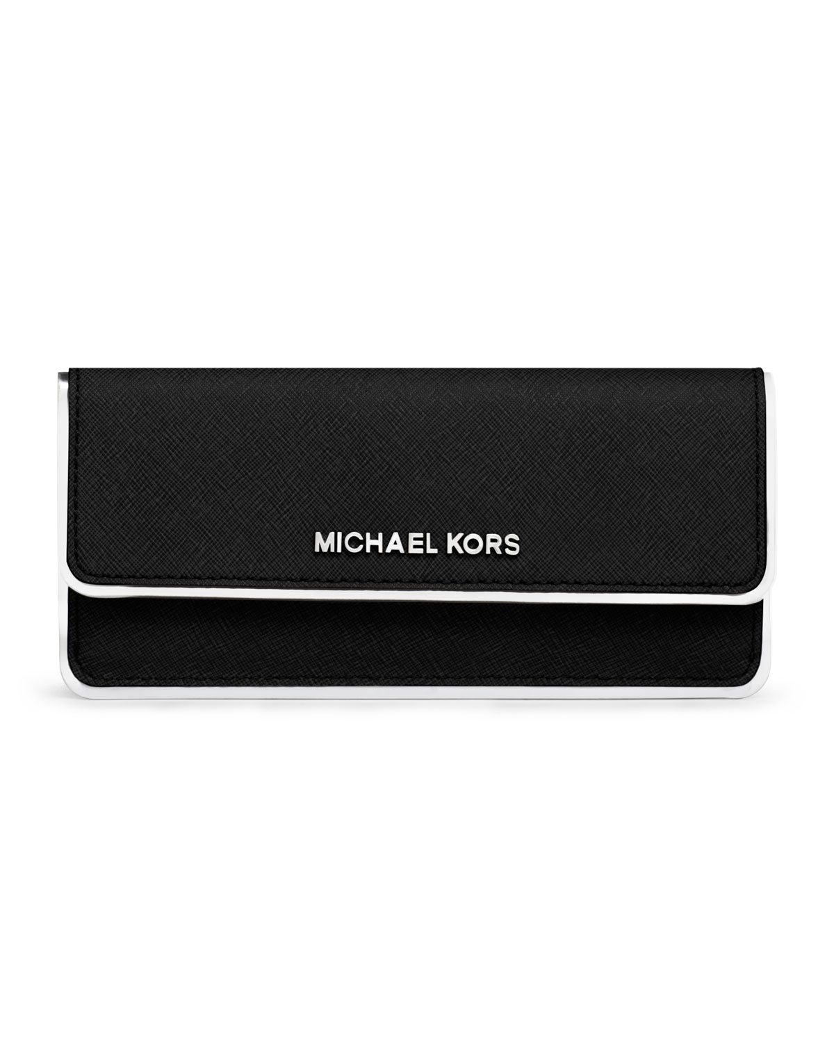 Michael Kors Michael Jet Set Travel Specchio Flat Wallet in Black