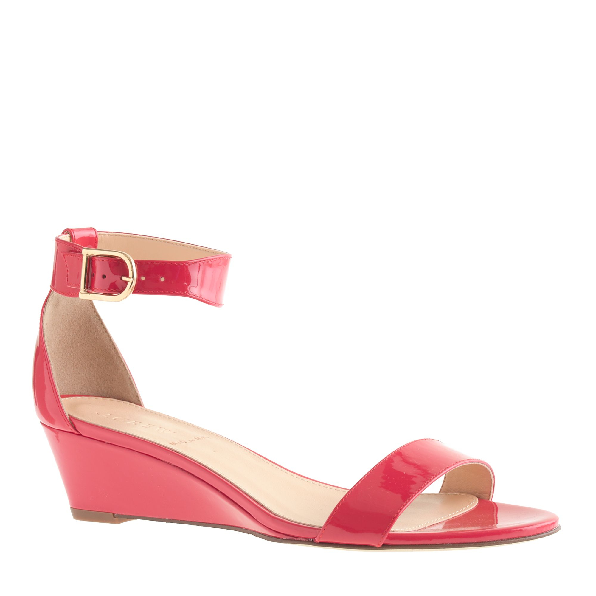 J.crew Lillian Patent Low Wedges in Pink (bright poppy) Lyst