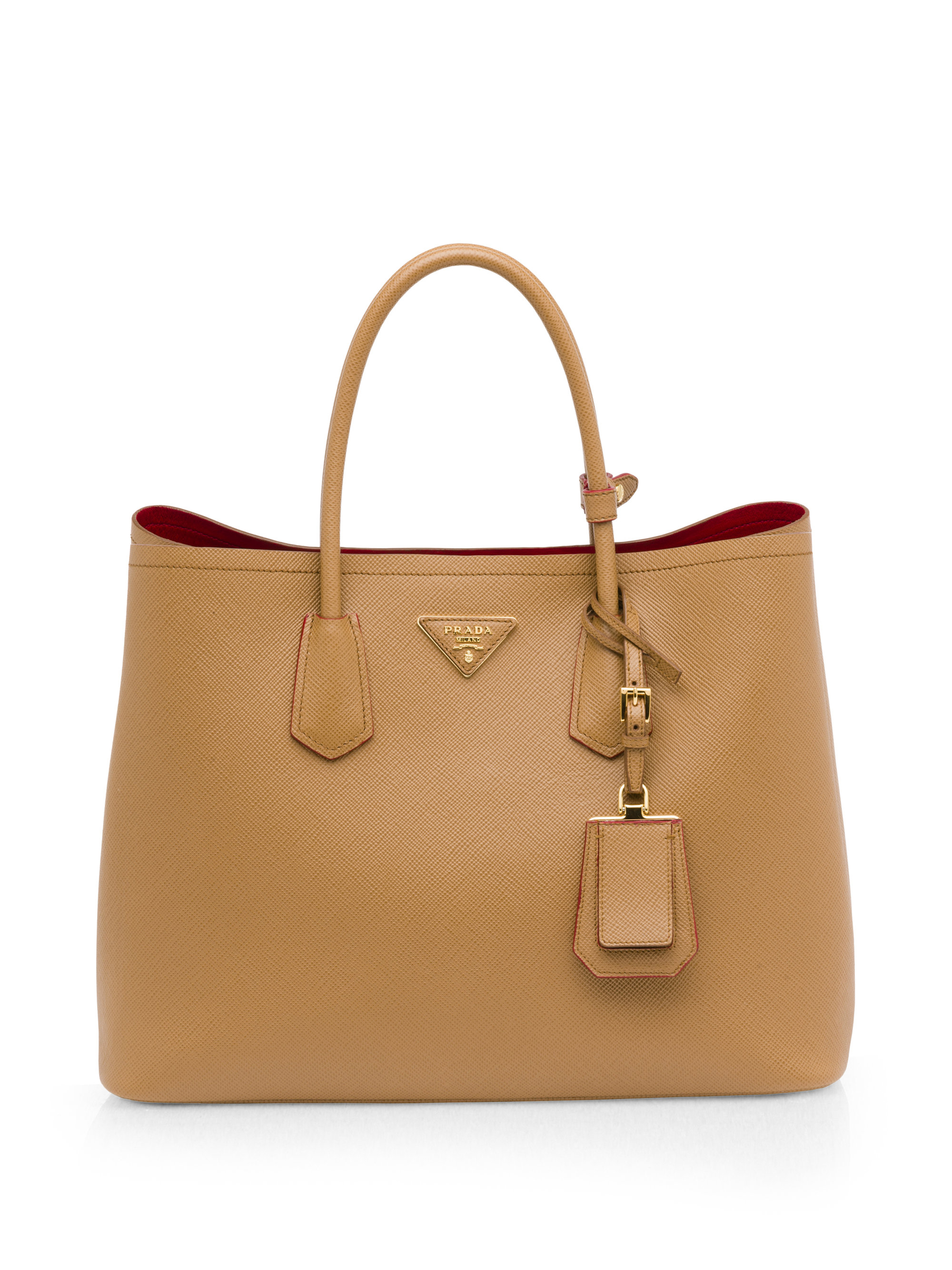 prada saffiano caramel