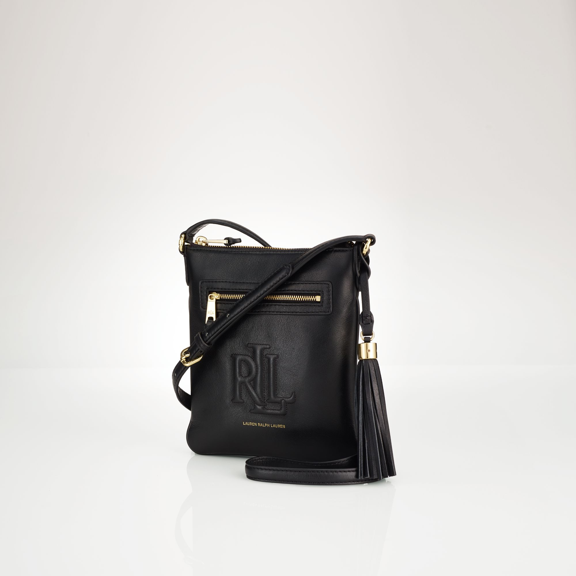 Lauren By Ralph Lauren Leather Cross-Body Bag in Black