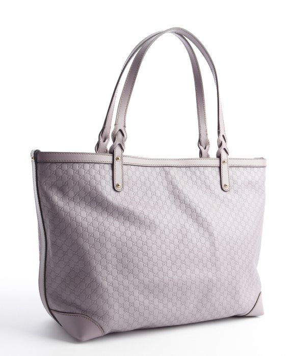 Gucci Lavender Leather Ssima Logo Pattern Tote Bag in Purple (lavender ...
