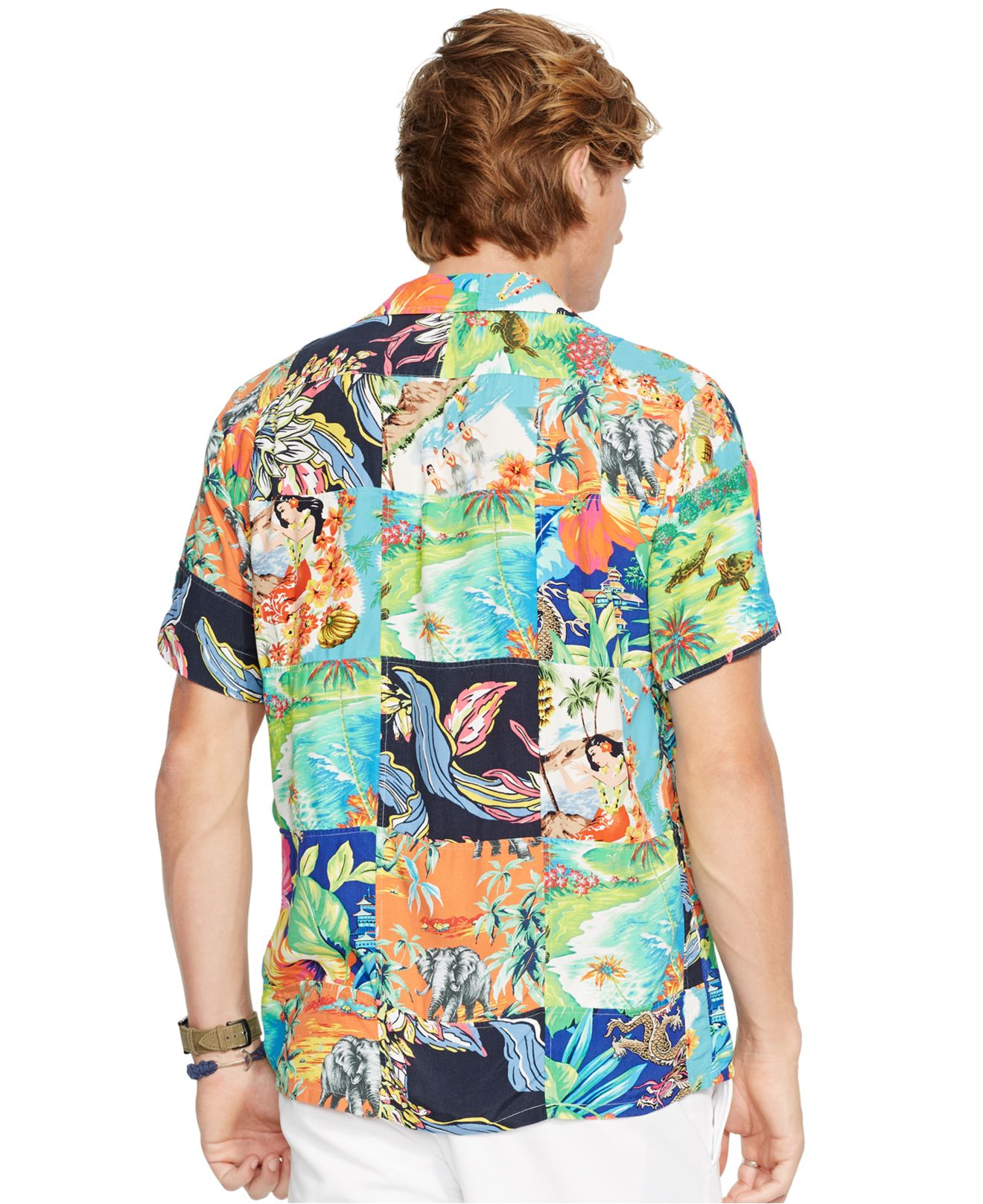 Lyst Polo Ralph Lauren Hawaiian Print Patchwork Camp Shirt For Men