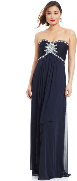 xscape navy blue gown
