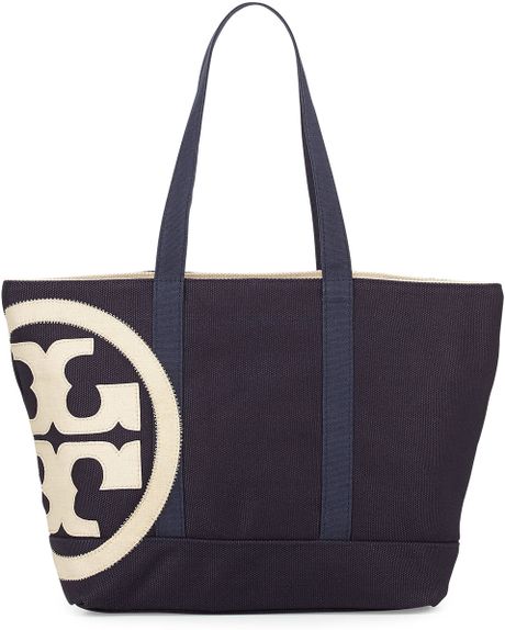 Cusp Square Canvas Beach Tote Bag Navynatural in Blue (TORY NAVY ...