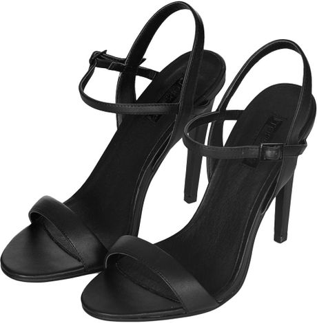 thin black strappy heels