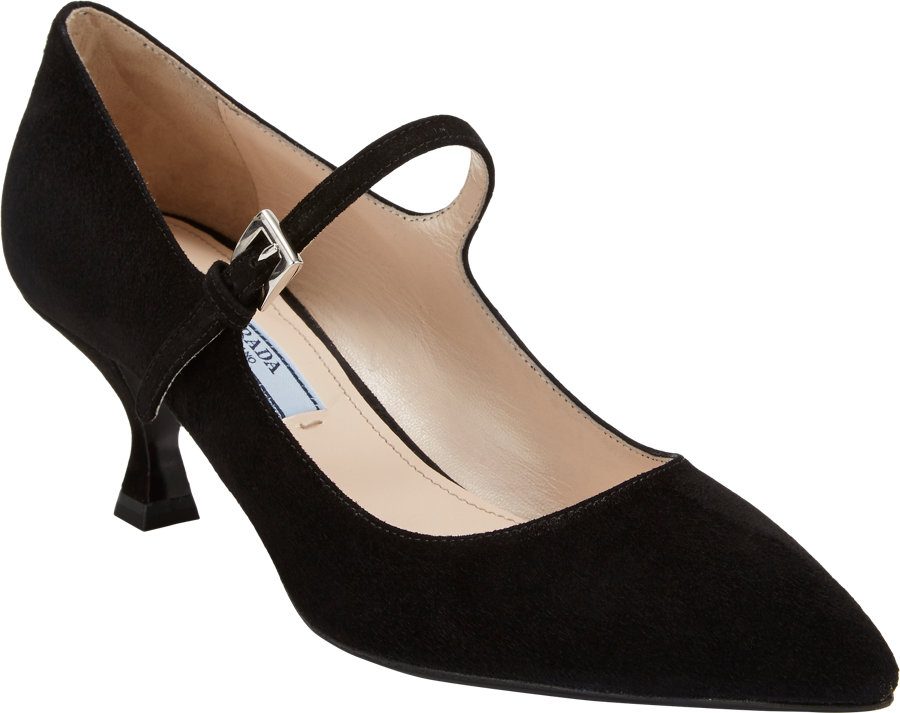 Prada PointToe Mary Jane Pumps in Black Lyst