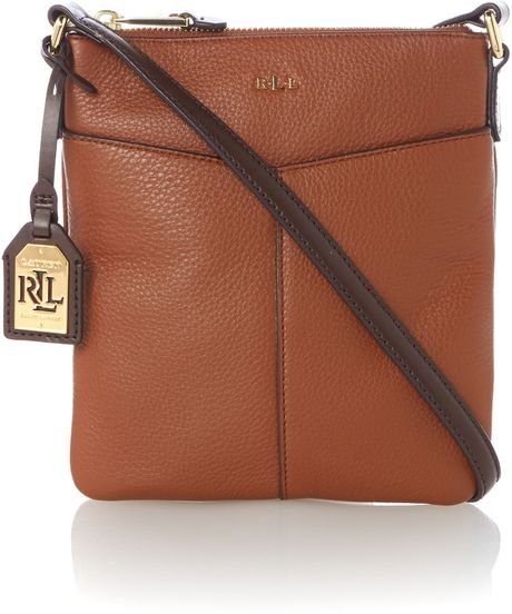 Lauren By Ralph Lauren Tan and Brown Medium Cross Body Bag in Brown ...