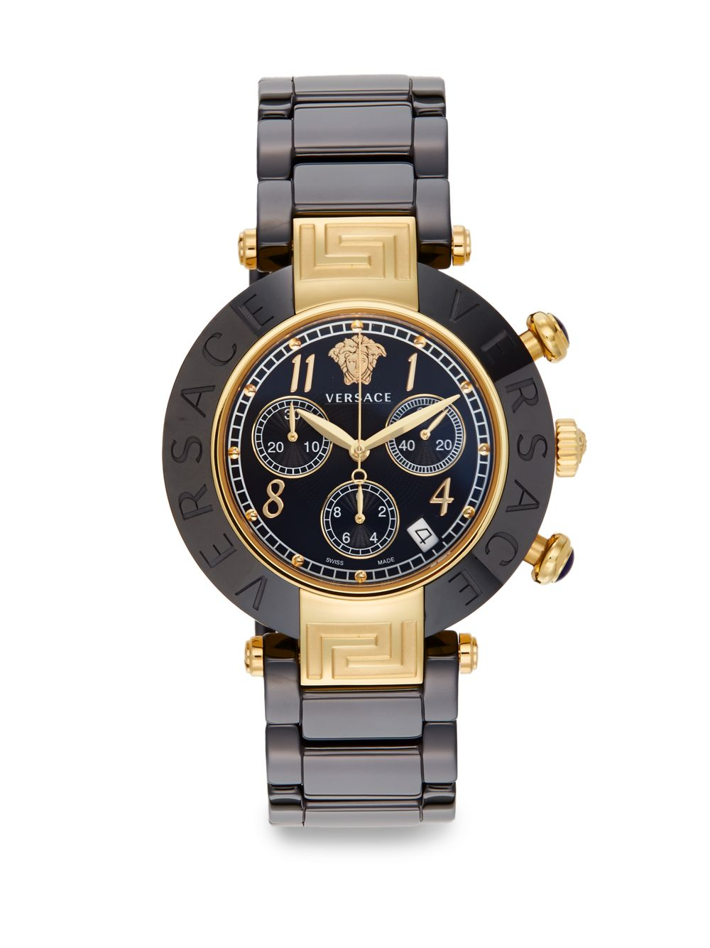 Versace Twotone Stainless Steel Chronograph Watch in Gold for Men