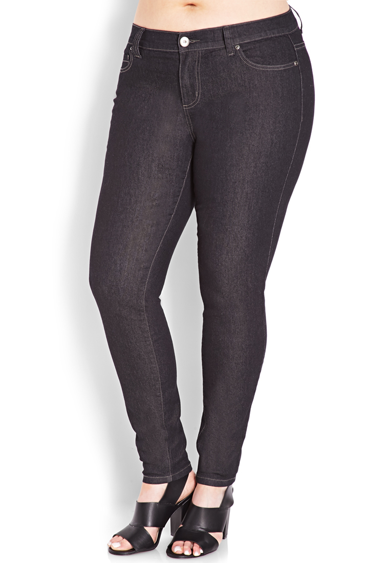 Forever 21 Classic Skinny Jeans in Black | Lyst