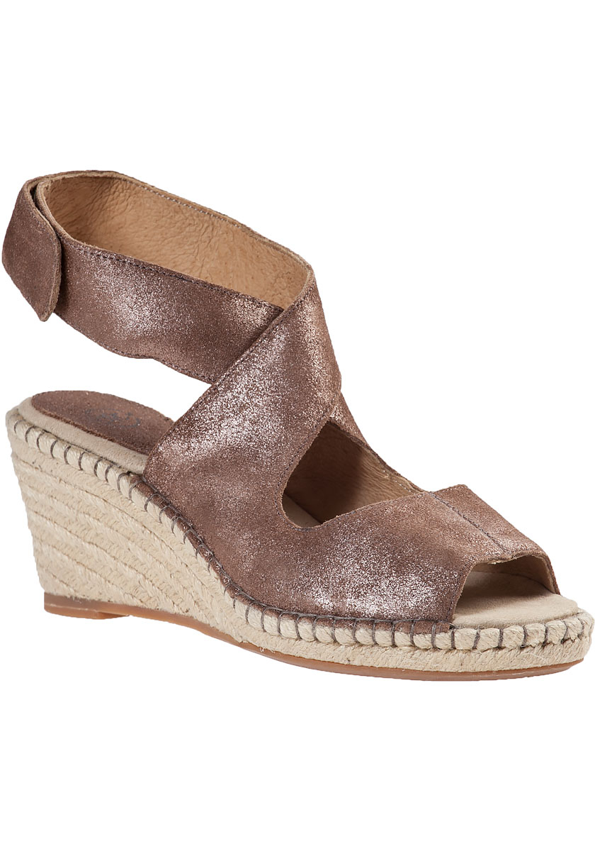 Johnston And Murphy Ainsley Wedge Espadrille Bronze Suede in Gold ...