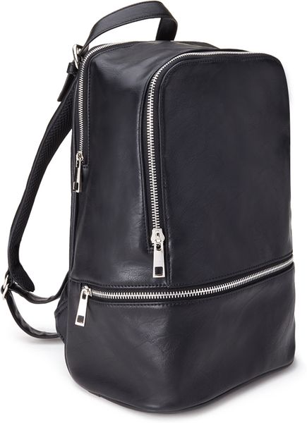 Forever 21 Mini Faux Leather Backpack in Black | Lyst