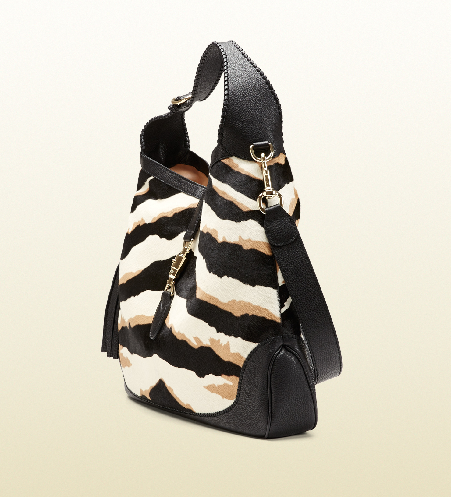 Gucci New Jackie Tiger Print Calf Hair Shoulder Bag in Animal (tiger) | Lyst