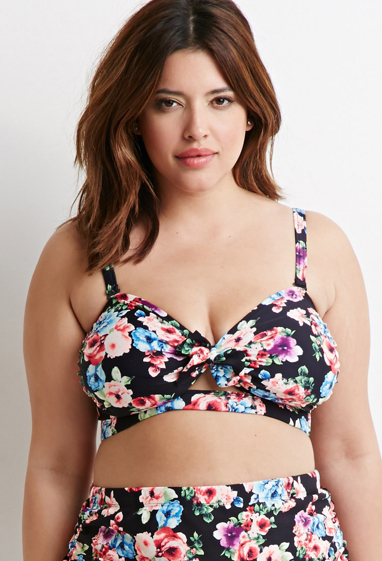 Lyst Forever 21 Plus Size Floral Print Bikini Top