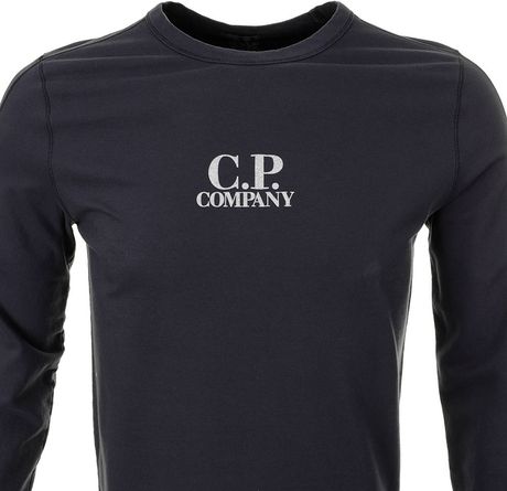 C P Company Cp Company Logo Crew Neck Jumper Shadow in Blue for Men | Lyst