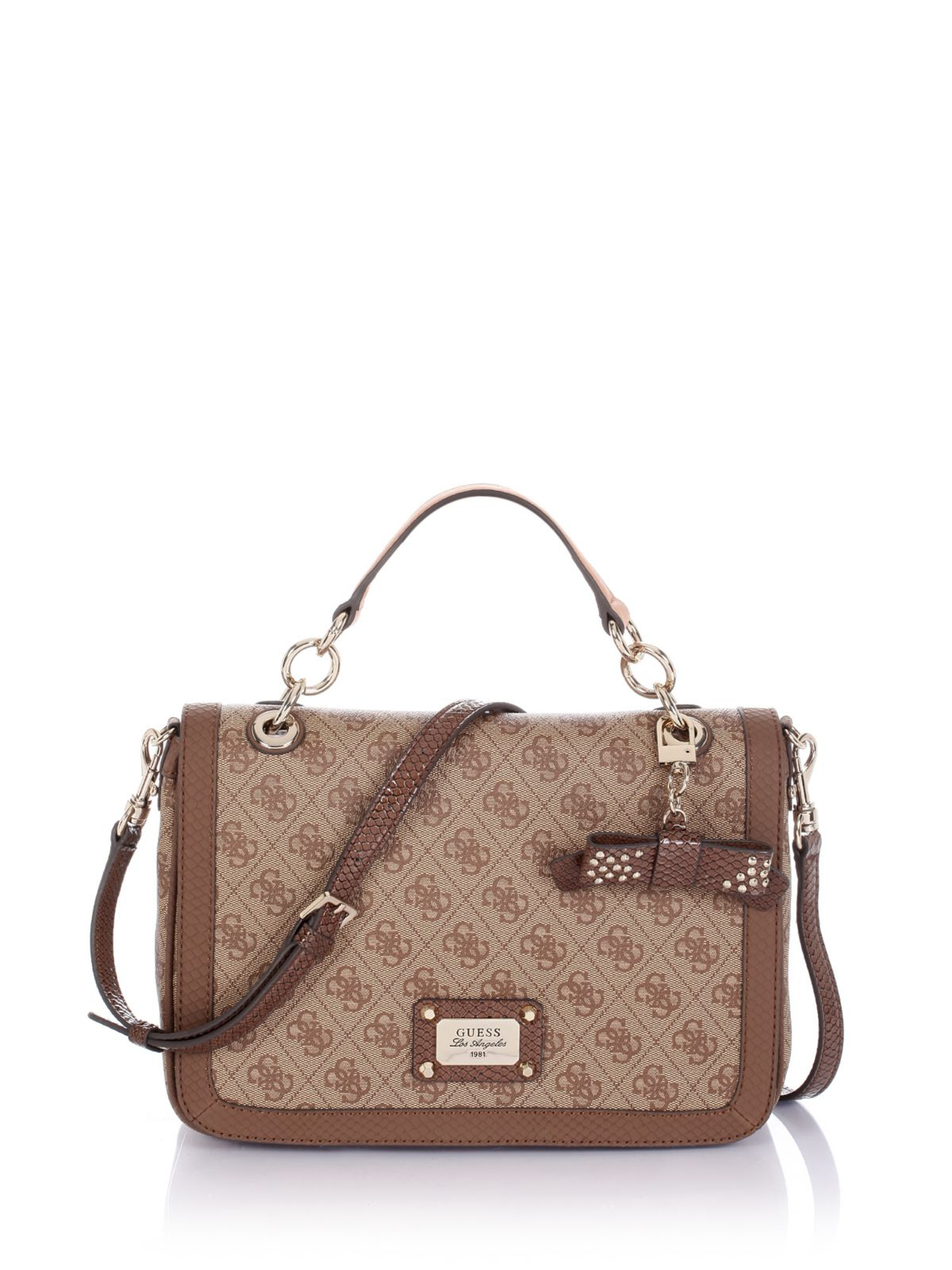 Guess Cheatin' Heart Top Handle Full Flap Bag in Brown Lyst
