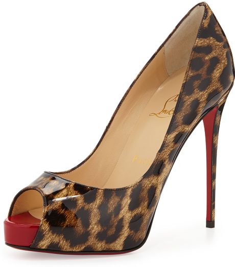 ... New Very Prive Leopard-Print Patent Red Sole Pump in Animal (leopard