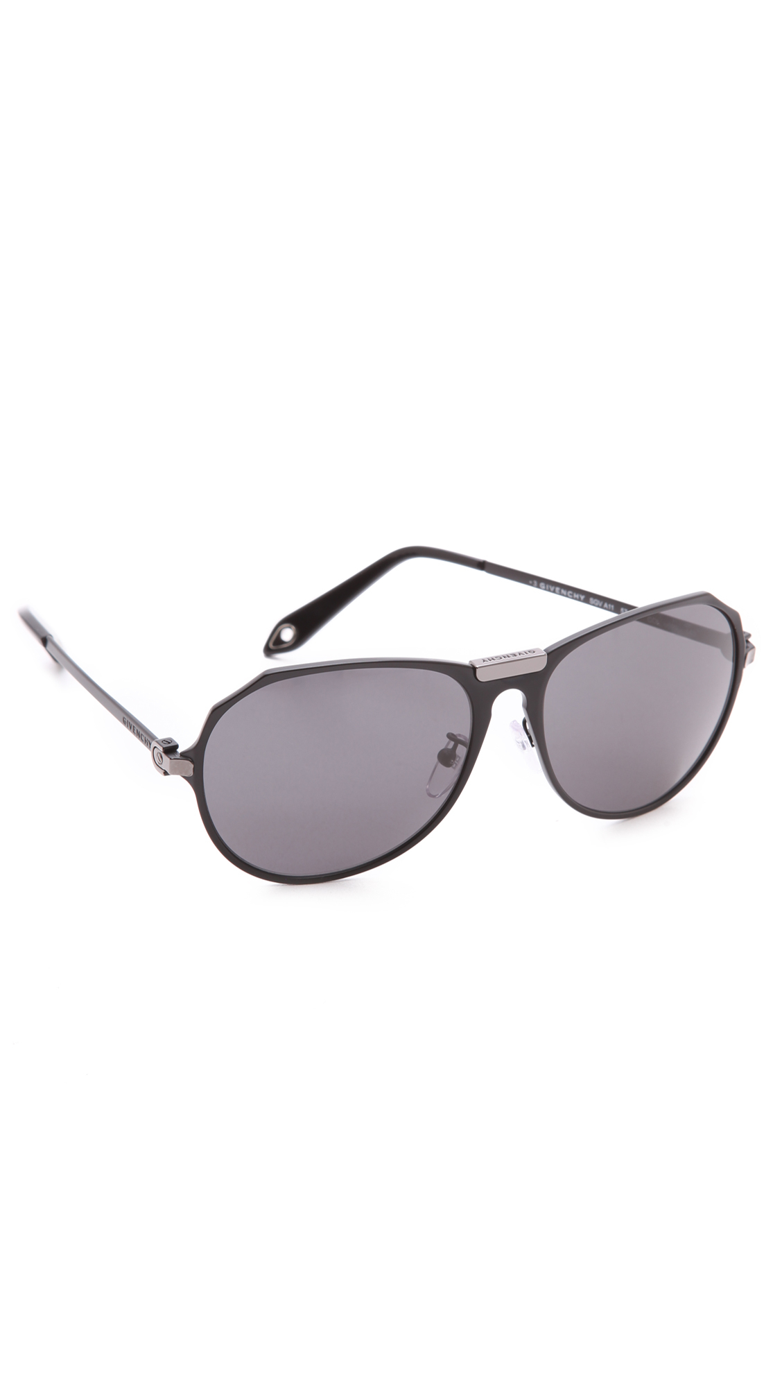 Givenchy Sgva11 Aviator Sunglasses In Black For Men Black Smoke Lyst