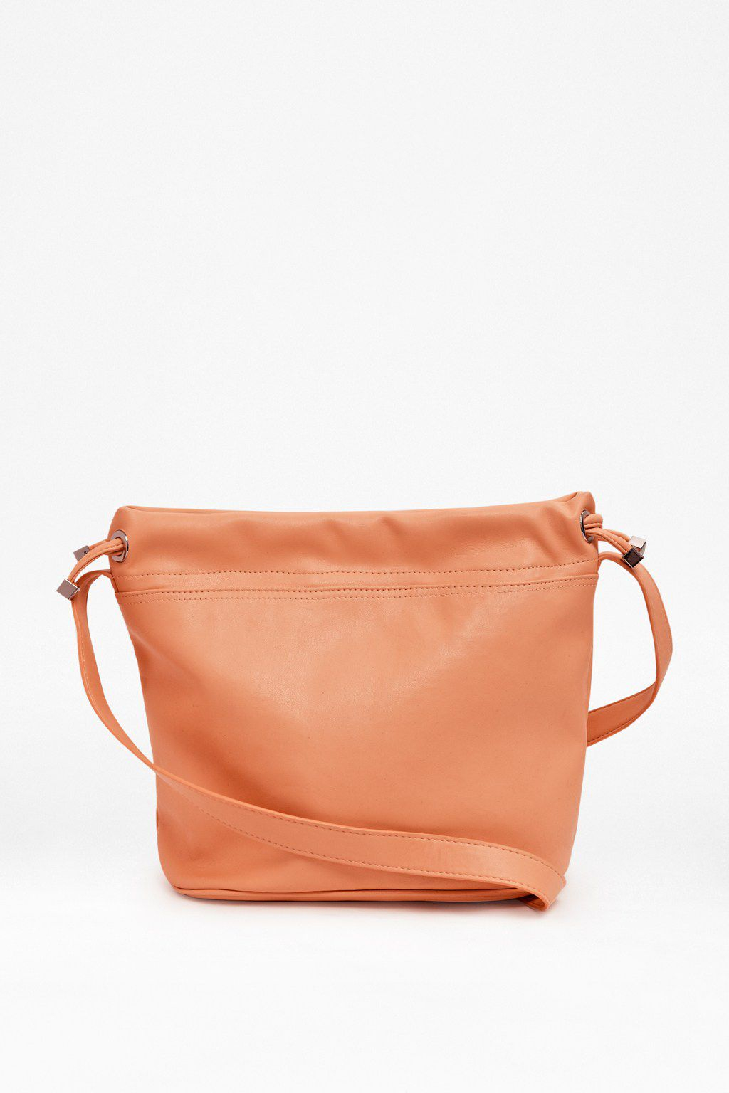 orange leather duffle bag