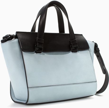 Zara Mini City Bag in Blue (Multicolour) | Lyst