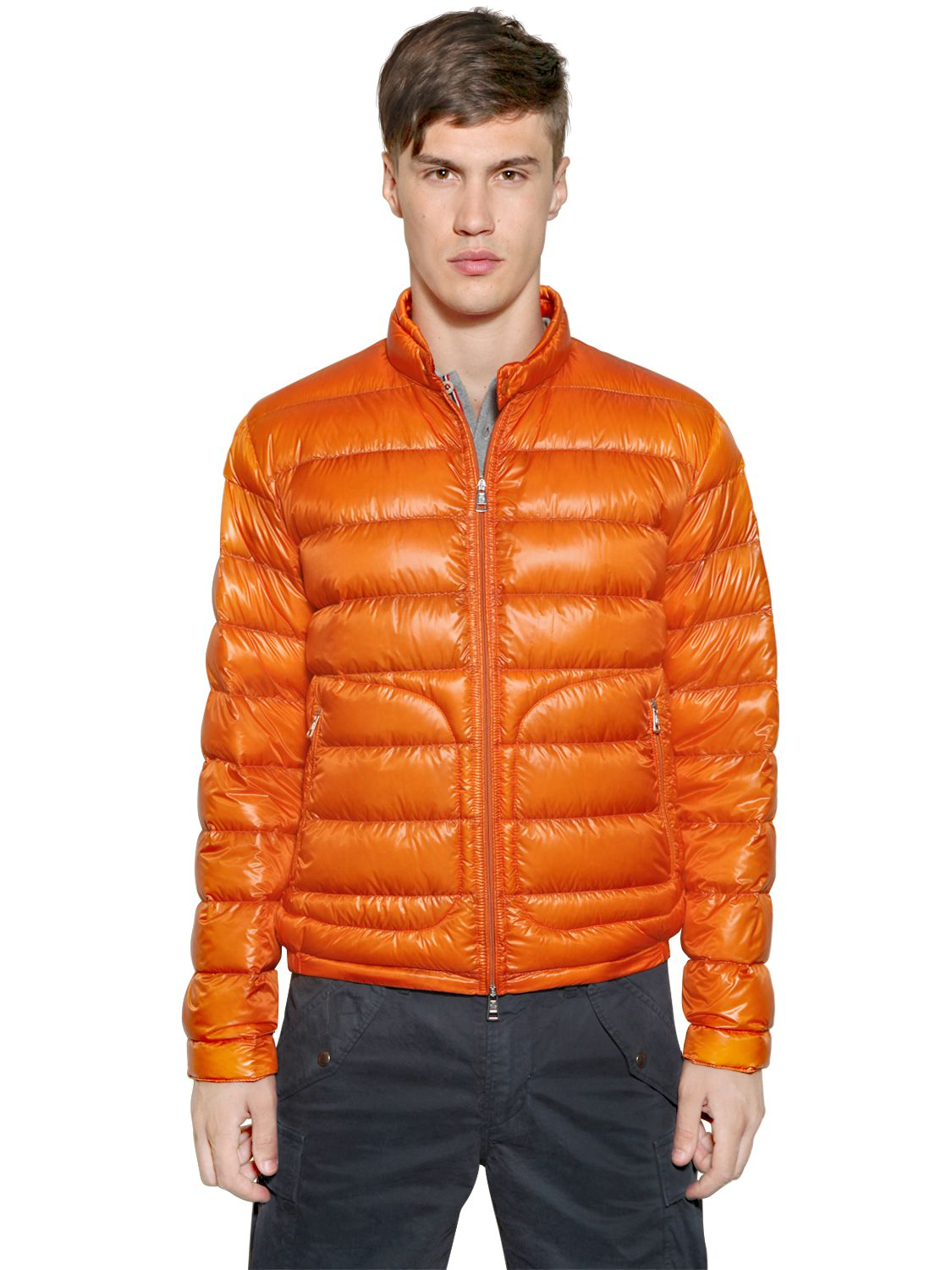 Moncler Acorus Nylon Light Weight Down Jacket in Orange ...