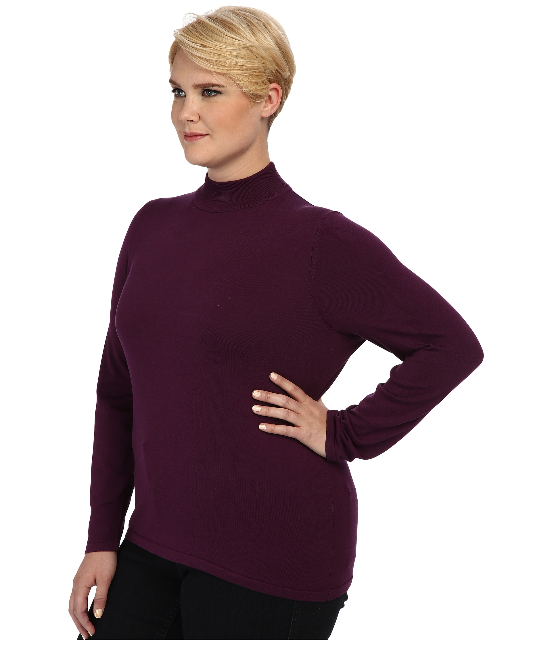 thin mock turtleneck