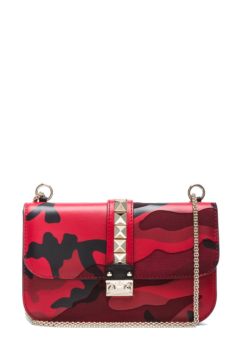Valentino Camouflage Medium Lock Flap Bag in Red (Red Camo) Lyst