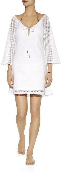 Elizabeth Hurley Beach Mykonos Mini Dress In White Lyst