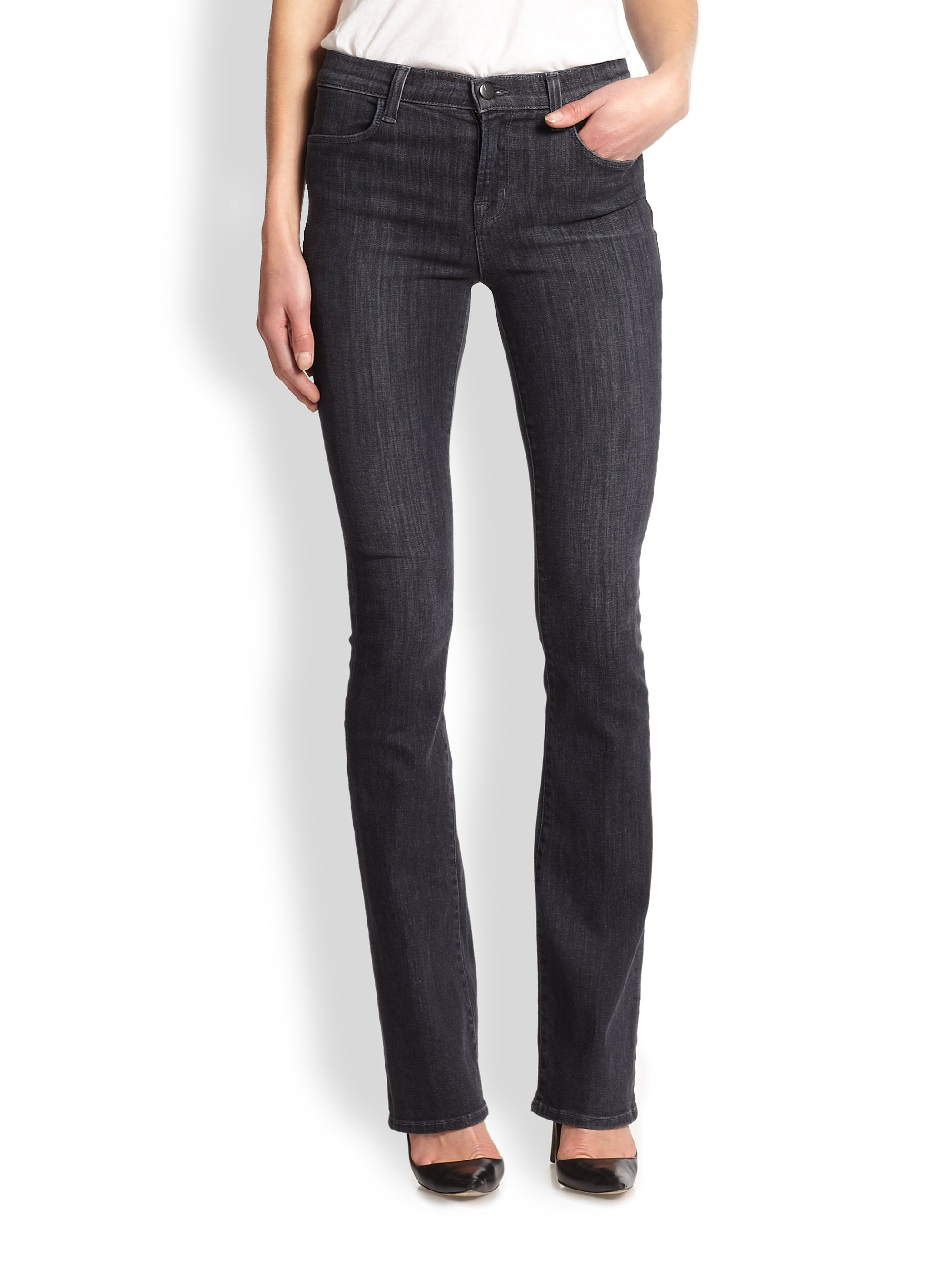 high rise bootcut jeans