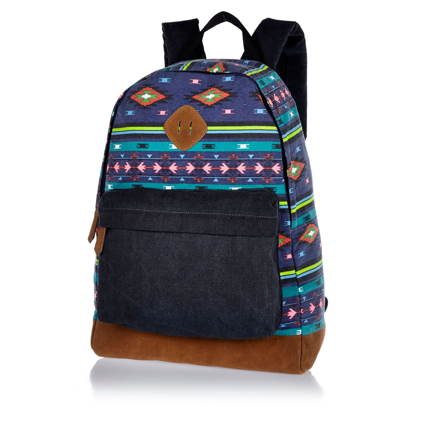 River Island Navy Denim Aztec Print Backpack in Multicolor for Men (navy) Lyst