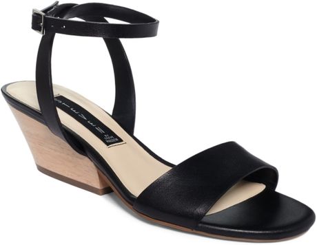 Steven By Steve Madden Ankle Strap Caleyy Sandals in Black | Lyst