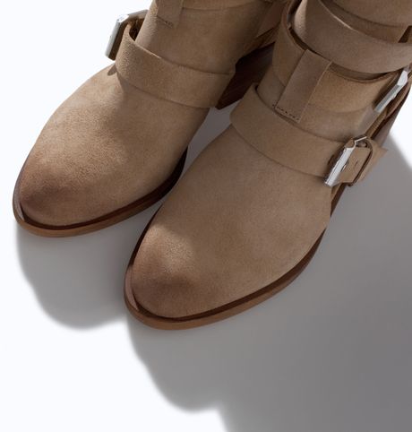 zara leather block heel boots
