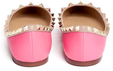 pink valentino rockstud flats