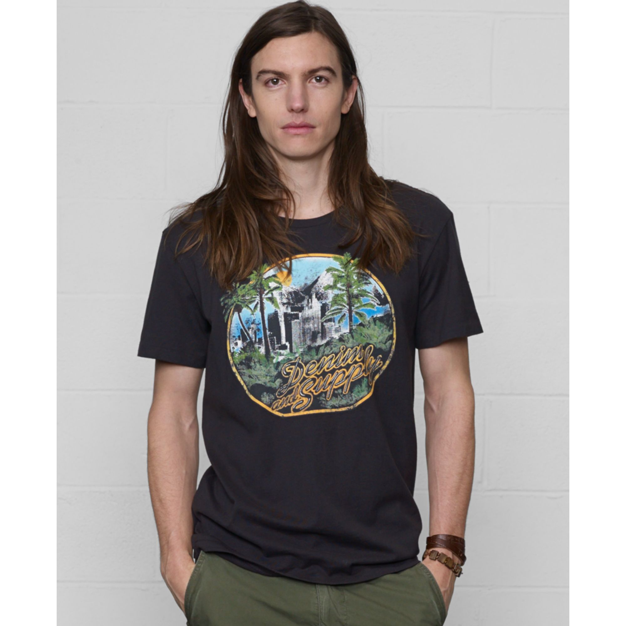 Denim & Supply Ralph Lauren Faded Black Canvas Tshirt in Black for Men