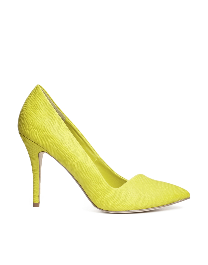 Aldo Yellow High Heeled Pointed Court Shoes in Yellow (Lightyellow ...