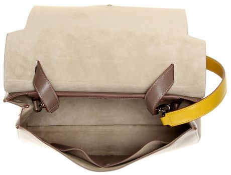 Anya Hindmarch Bathurst Leather Shoulder Bag in Gray (carpa medium grey